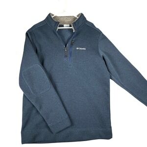 Columbia Men's Blue Fleece Lined Quarter Zip Pullover‎ Sweatshirt Size XL Hike